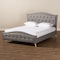 Baxton Studio Felisa Grey Upholstered and Button Tufted King Size Platform Bed 156-9509 - alternate 9